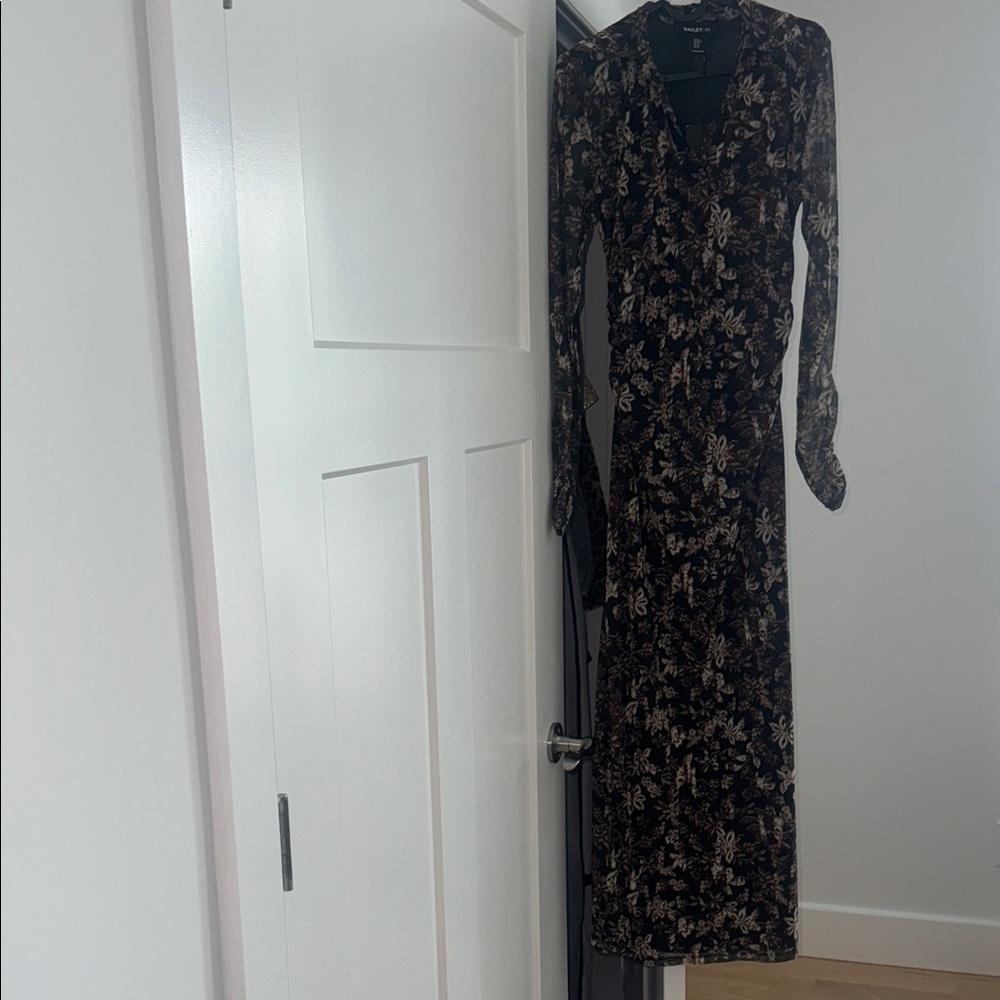 Bailey 44 Black Long-Sleeve Floral Maxi Dress